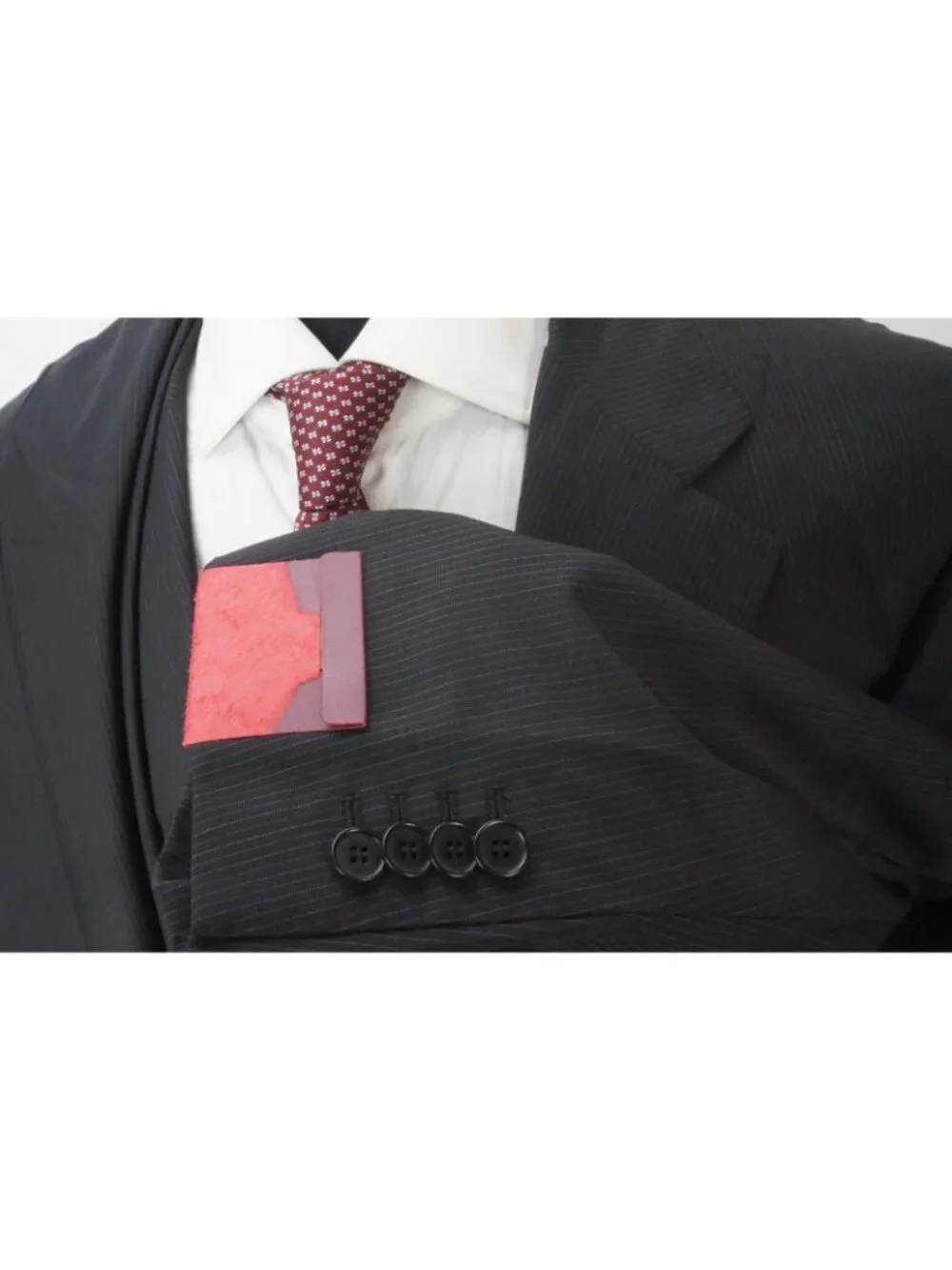 Sartoria Partenopea Black Blue Stripe Silk Blend 2 Pc Suit Jacket Pant 58 EU NEW